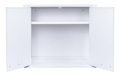 Negrari Garden FH960K Pensile 2 Ante Bianco 60x34 H52,5 cm Mobile Lavanderia Armadio Sospeso Fornito In Kit Di Montaggio in PVC Resistente All'Acqua Adatto Per Interno Esterno Luoghi Umidi Apertura Due Sportelli Battenti Maniglie Cromate Ripiano