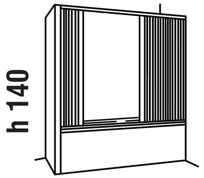 Negrari Styletech Hobby SV1B140 Box Doccia Sopra Vasca Riducibile 1 Lato Larghezza 140 Altezza 140 cm Installazione Porta a Nicchia Bianco Apertura Anta Scorrevole Ripiegabile a Soffietto Profili PVC Pannelli Infrangibili Antiingiallenti