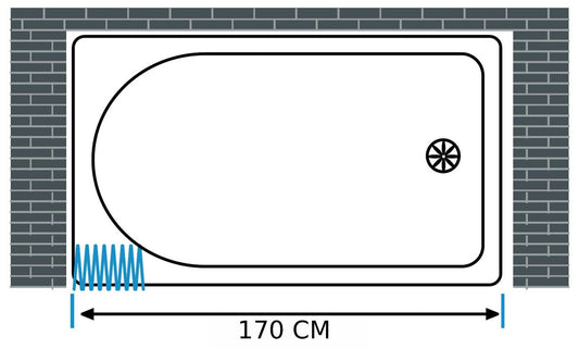 Negrari Styletech Hobby SV1B170 Box Doccia Sopra Vasca Riducibile 1 Lato Larghezza 170 Altezza 140 cm Installazione Porta a Nicchia Bianco Apertura Anta Scorrevole Ripiegabile a Soffietto Profili PVC Pannelli Infrangibili Antiingiallenti
