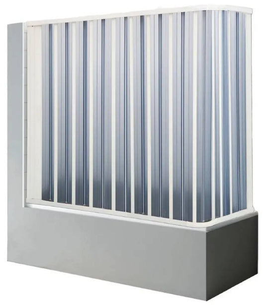 Negrari Styletech Hobby SV2B140D Box Doccia Sopra Vasca Riducibile 2 Lati 140x75 H140 cm Installazione Angolare Colore Bianco Apertura Anta Scorrevole Ripiegabile a Soffietto Angolo Destro Profili PVC Pannelli Infrangibili Antiingiallenti