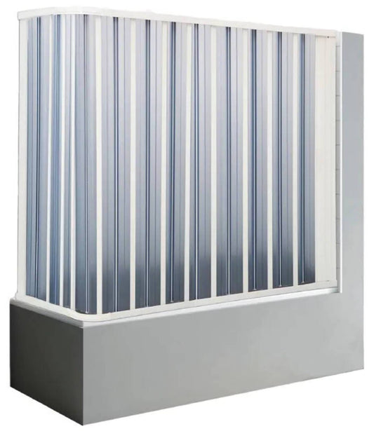 Negrari Styletech Hobby SV2B140S Box Doccia Sopra Vasca Riducibile 2 Lati 140x75 H140 cm Installazione Angolare Colore Bianco Apertura Anta Scorrevole Ripiegabile a Soffietto Angolo Sinistro Profili PVC Pannelli Infrangibili Antiingiallenti