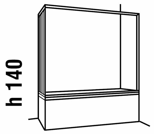 Negrari Styletech Hobby SV2B140S Box Doccia Sopra Vasca Riducibile 2 Lati 140x75 H140 cm Installazione Angolare Colore Bianco Apertura Anta Scorrevole Ripiegabile a Soffietto Angolo Sinistro Profili PVC Pannelli Infrangibili Antiingiallenti