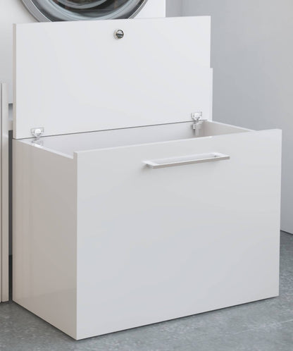 Negrari Komodo 5018D Mobile Alza Porta Lavatrice Asciugatrice Con Cassettone Contenitore Indipendente Scorrevole Ad Ampia Capienza in Legno Nobilitato Idrofugo W100 Bianco Per Interno Maniglia Ruotine Apertura Anta a Ribalta Fornito Montato 69x65 H59 cm