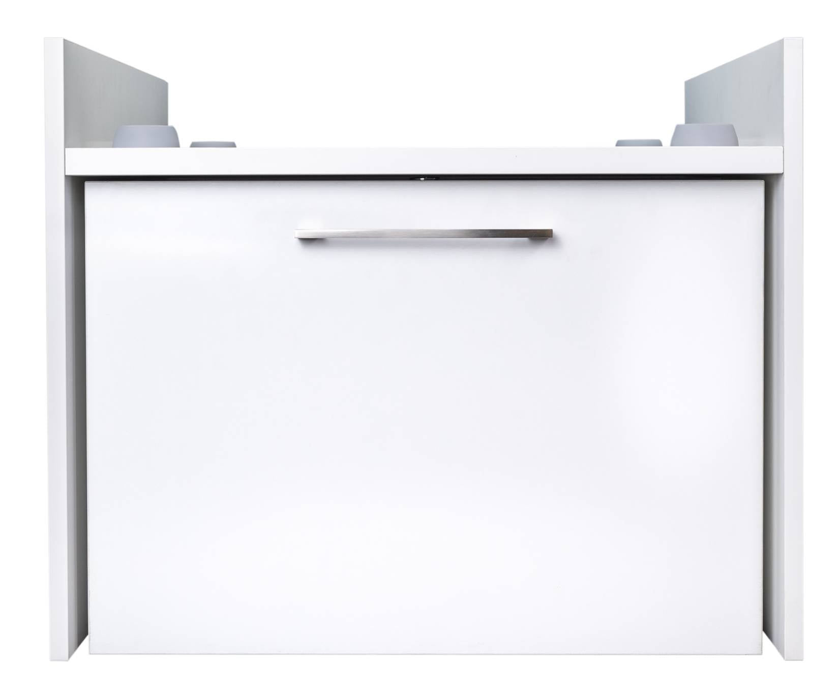 Negrari Komodo 5018D Mobile Alza Porta Lavatrice Asciugatrice Con Cassettone Contenitore Indipendente Scorrevole Ad Ampia Capienza in Legno Nobilitato Idrofugo W100 Bianco Per Interno Maniglia Ruotine Apertura Anta a Ribalta Fornito Montato 69x65 H59 cm