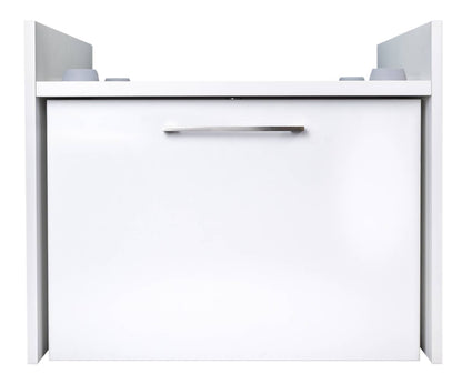 Negrari Komodo 5018D Mobile Alza Porta Lavatrice Asciugatrice Con Cassettone Contenitore Indipendente Scorrevole Ad Ampia Capienza in Legno Nobilitato Idrofugo W100 Bianco Per Interno Maniglia Ruotine Apertura Anta a Ribalta Fornito Montato 69x65 H59 cm