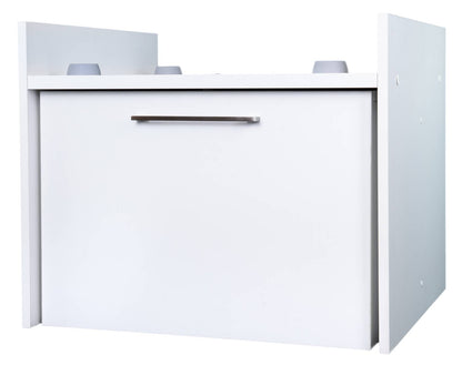 Negrari Komodo 5018D Mobile Alza Porta Lavatrice Asciugatrice Con Cassettone Contenitore Indipendente Scorrevole Ad Ampia Capienza in Legno Nobilitato Idrofugo W100 Bianco Per Interno Maniglia Ruotine Apertura Anta a Ribalta Fornito Montato 69x65 H59 cm
