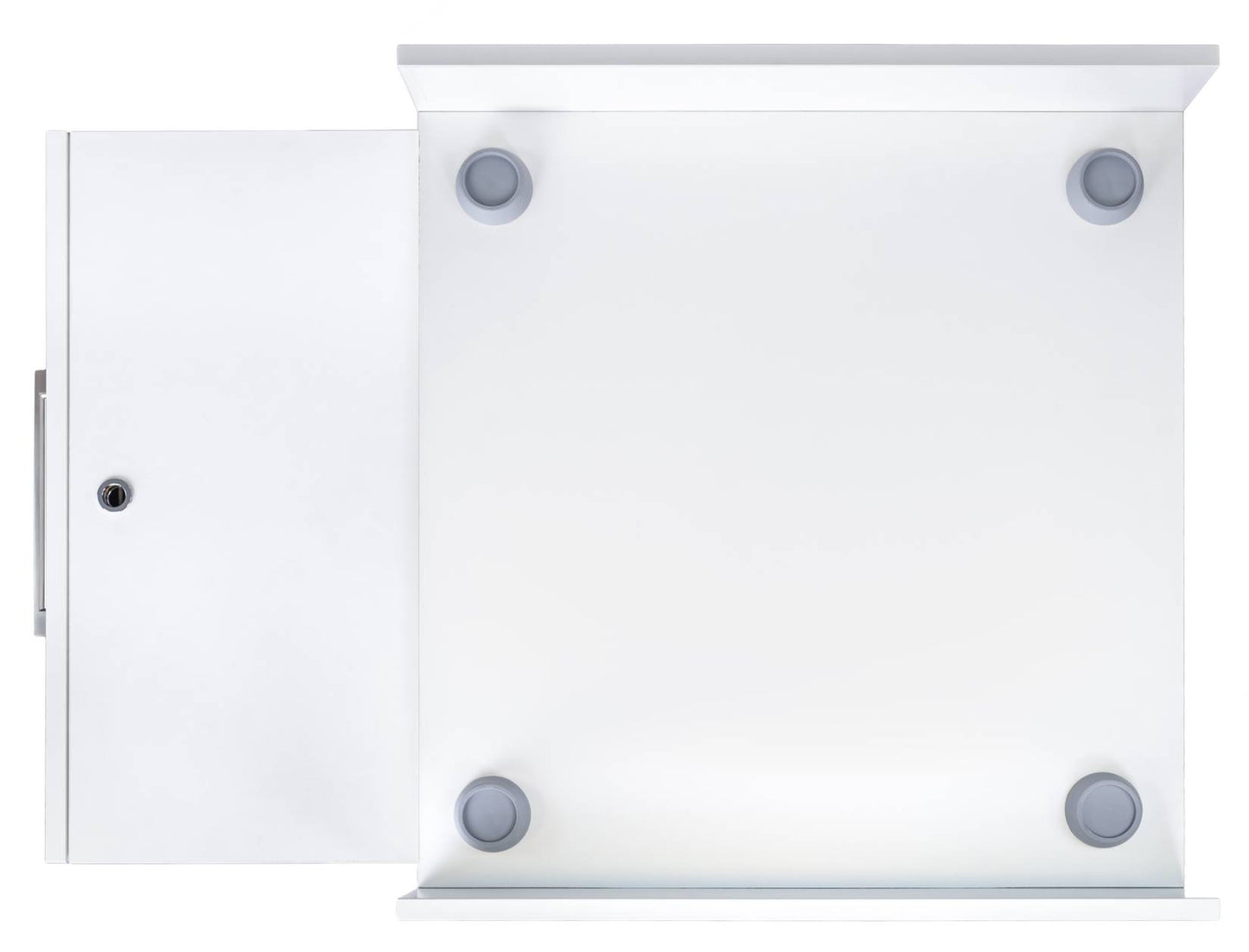 Negrari Komodo 5018D Mobile Alza Porta Lavatrice Asciugatrice Con Cassettone Contenitore Indipendente Scorrevole Ad Ampia Capienza in Legno Nobilitato Idrofugo W100 Bianco Per Interno Maniglia Ruotine Apertura Anta a Ribalta Fornito Montato 69x65 H59 cm