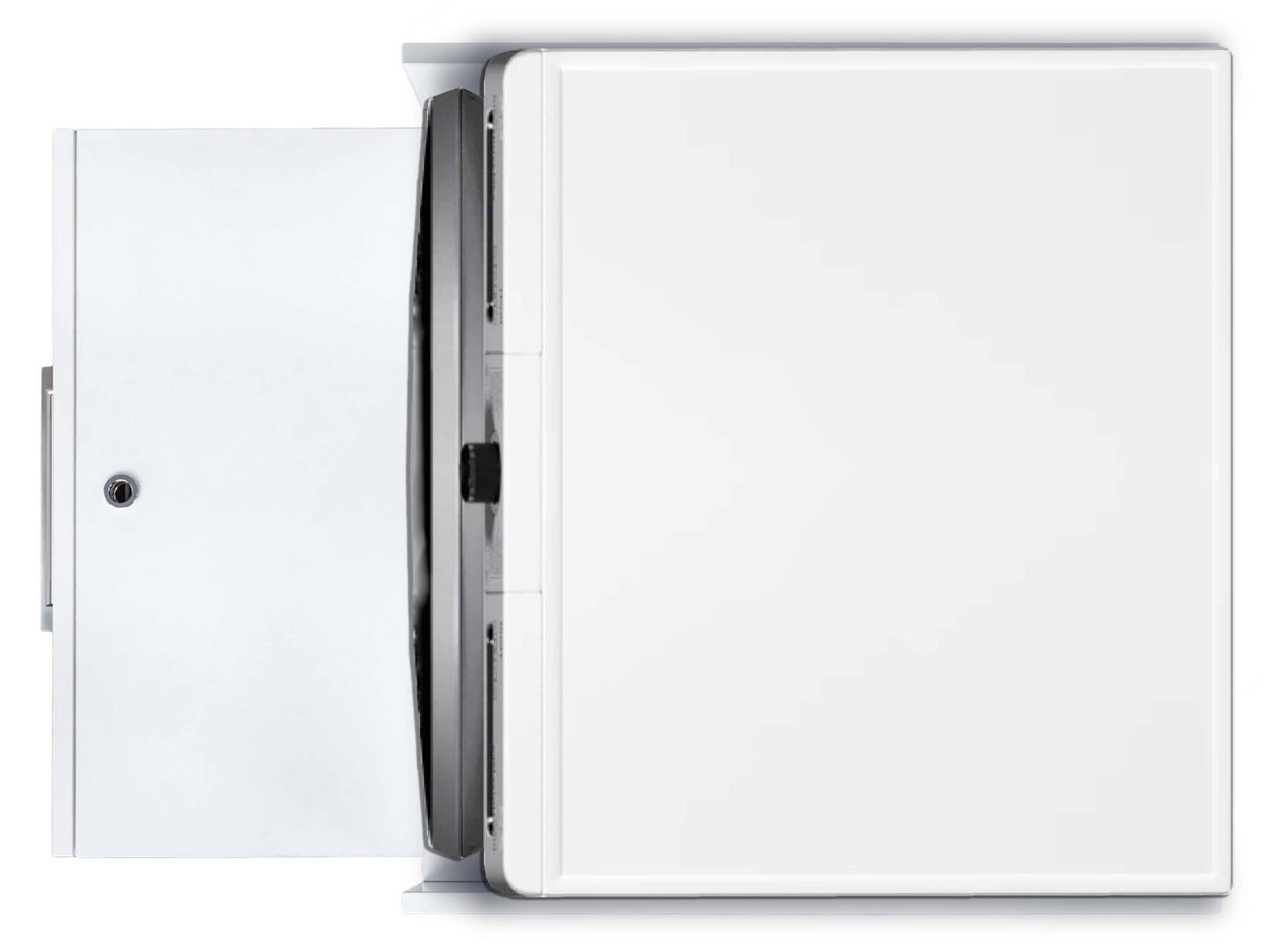 Negrari Komodo 5018D Mobile Alza Porta Lavatrice Asciugatrice Con Cassettone Contenitore Indipendente Scorrevole Ad Ampia Capienza in Legno Nobilitato Idrofugo W100 Bianco Per Interno Maniglia Ruotine Apertura Anta a Ribalta Fornito Montato 69x65 H59 cm