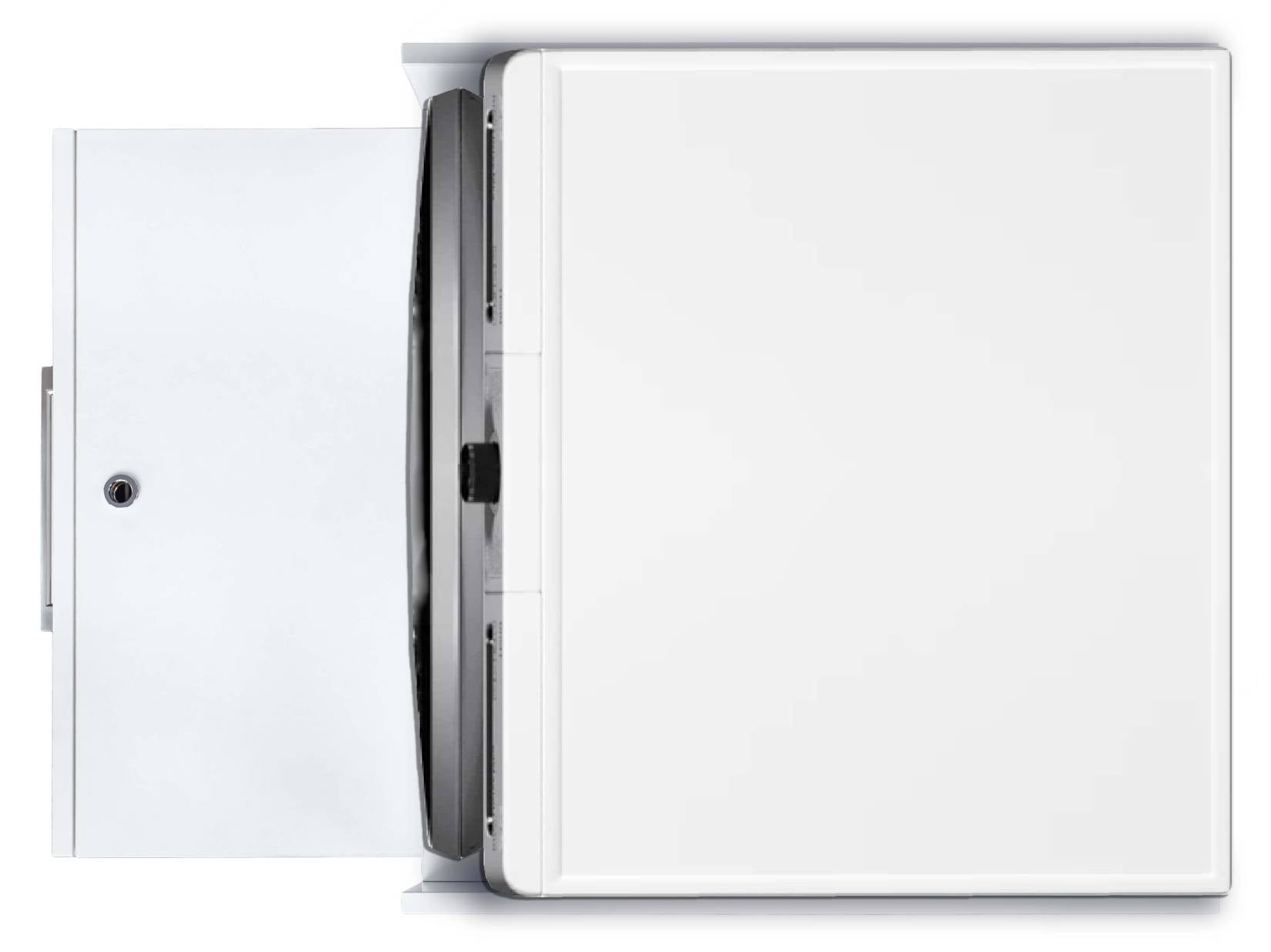 Negrari Komodo 5018D Mobile Alza Porta Lavatrice Asciugatrice Con Cassettone Contenitore Indipendente Scorrevole Ad Ampia Capienza in Legno Nobilitato Idrofugo W100 Bianco Per Interno Maniglia Ruotine Apertura Anta a Ribalta Fornito Montato 69x65 H59 cm