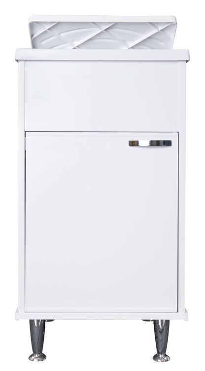 Negrari Lux 9046DDX Lavatoio Bianco 45x50 H85 cm Mobile in PVC Resistente All'Acqua Vasca Asse Lavaggio Polipropilene Fornito Montato Anta Chiusura Battente Maniglia Destra Sifone Piletta Piedini Adatto Per Arredamento Esterno Lavanderia Luoghi Umidi