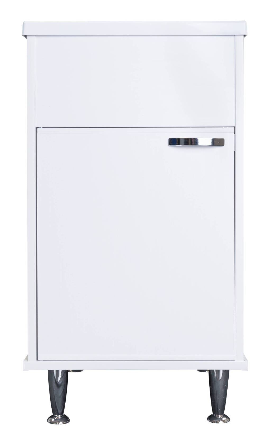 Negrari Lux 9046DDX Lavatoio Bianco 45x50 H85 cm Mobile in PVC Resistente All'Acqua Vasca Asse Lavaggio Polipropilene Fornito Montato Anta Chiusura Battente Maniglia Destra Sifone Piletta Piedini Adatto Per Arredamento Esterno Lavanderia Luoghi Umidi