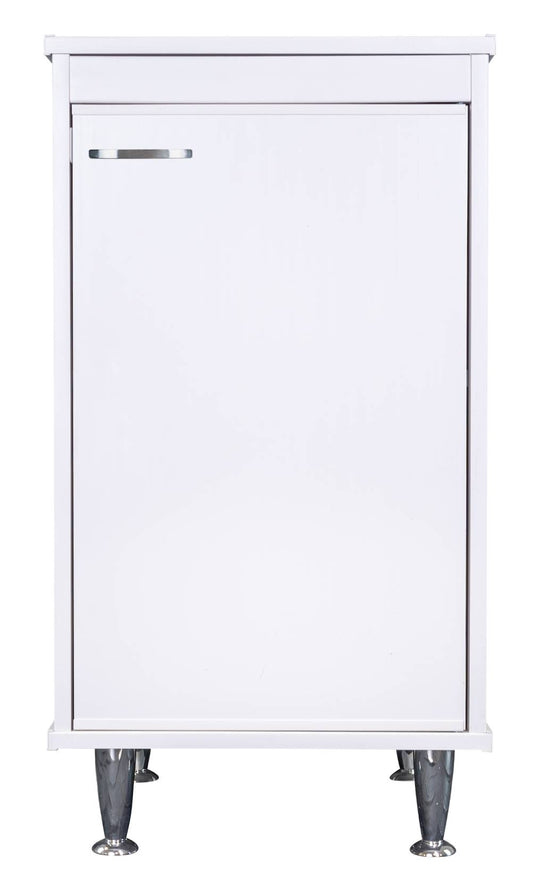 Negrari Lux FB9046DSX Base 1 Anta Colore Bianco 46,5x49 H84 cm Mobile a Terra in PVC Resistente All'Acqua Fornito Montato Con Piedini Alti 12cm Per Interno Esterno Lavanderia Bagno Luoghi Umidi Apertura Sportello Battente Maniglia Cromata Sinistra Ripiano