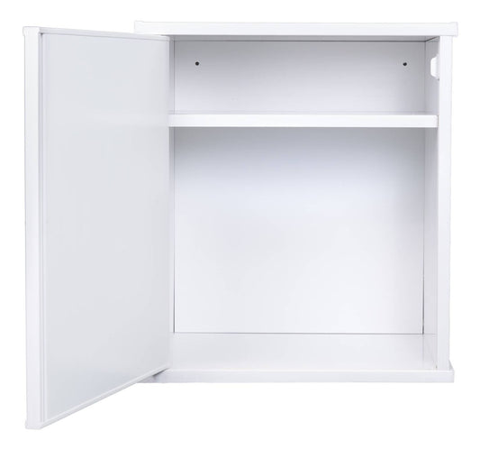 Negrari Lux FH945DDX Pensile 1 Anta Colore Bianco 46,5x34 H52,5 cm Mobile Lavanderia Armadio Sospeso Fornito Montato in PVC Resistente All'Acqua Adatto Per Interno Esterno Luoghi Umidi Apertura Sportello Pieno Battente Maniglia Cromata Destra Ripiano