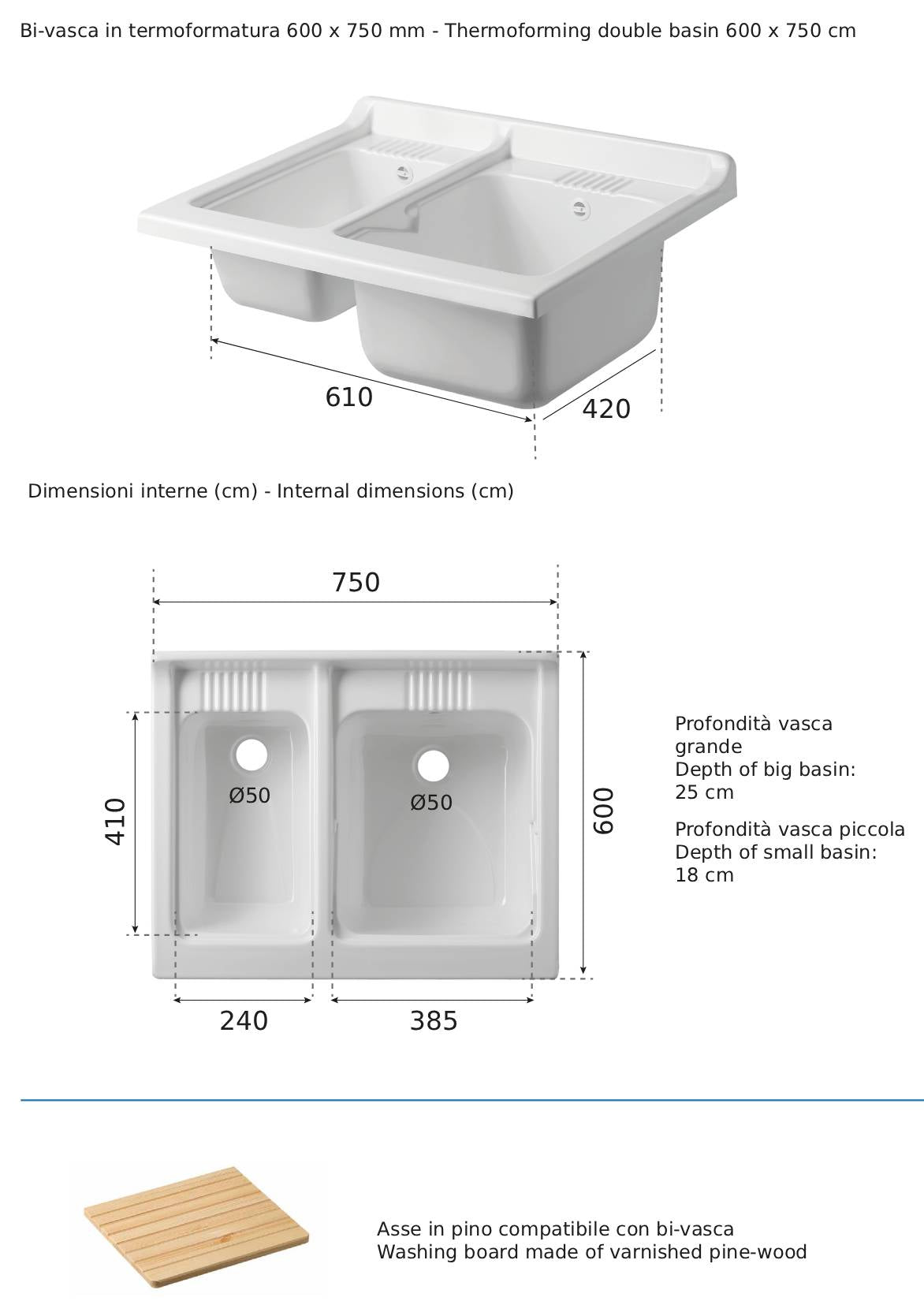 Negrari Magica 2012 Lavatoio Bianco 75x60 H85 cm Mobile Per Lavanderia Nobilitato Idrofugo Ante Lucide Vasca Bivasca Termoformatura Polipropilene Asse Legno Cerniere Chiusura Rallentata Salvafondo Alluminio Sifone Autopulente Piletta Piedini Regolabili
