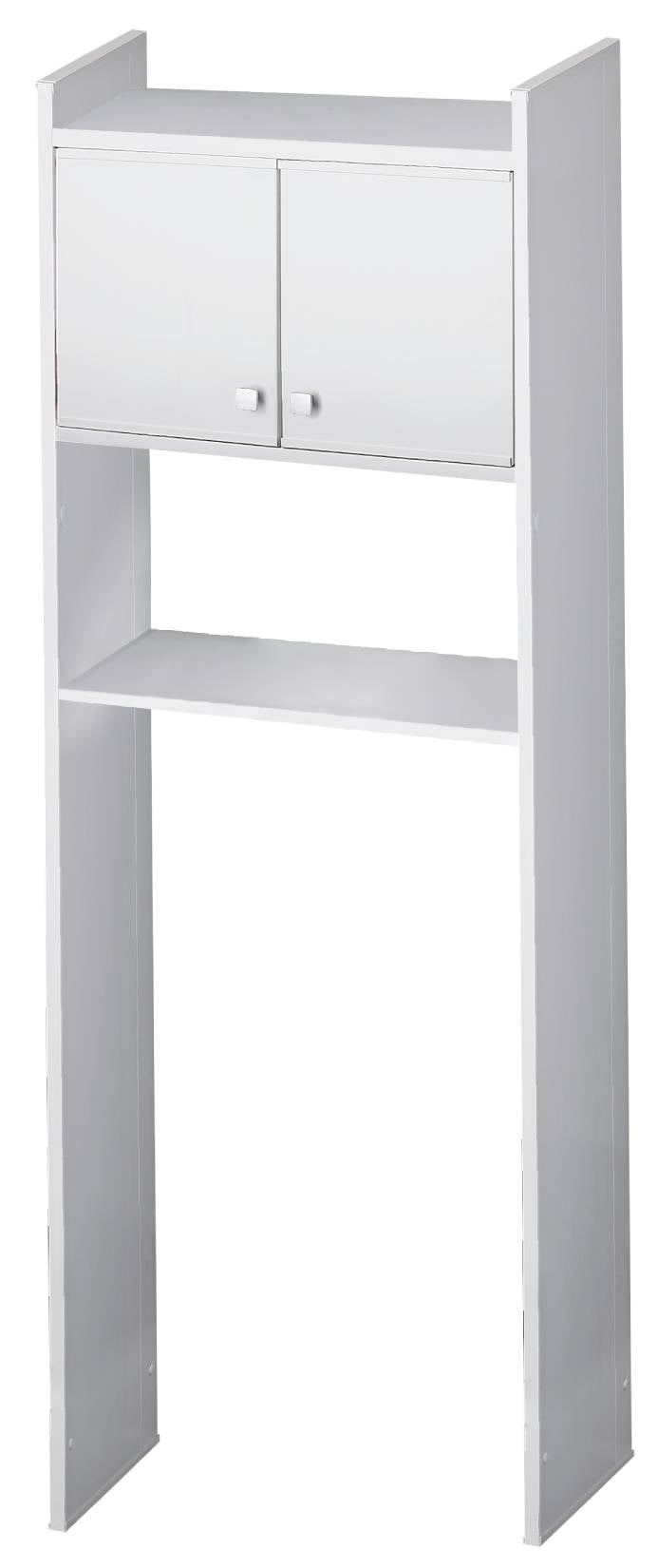 Negrari Marsala 5016P Scaffale Sopra Lavatrice Bianco Con Ripiano Misura 65x26,5 H162 cm Mobile Con Ante a Chiusura Battente Realizzato in PVC Resistente All’Acqua Pomoli Satinati Piedini Regolabili Da Montare Per Lavanderia Interno Esterno Ambienti Umidi