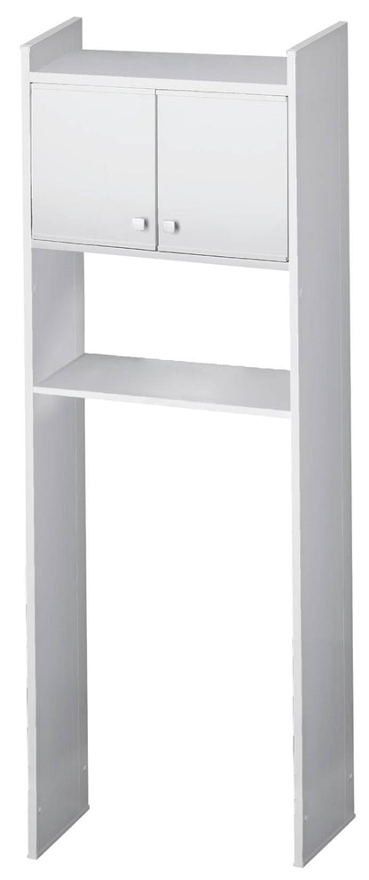 Negrari Marsala 5016P Scaffale Sopra Lavatrice Bianco Con Ripiano Misura 65x26,5 H162 cm Mobile Con Ante a Chiusura Battente Realizzato in PVC Resistente All’Acqua Pomoli Satinati Piedini Regolabili Da Montare Per Lavanderia Interno Esterno Ambienti Umidi
