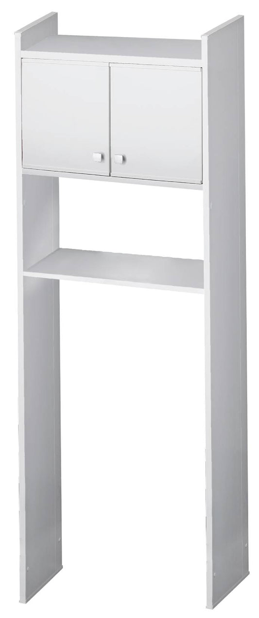 Negrari Marsala 5016P Scaffale Sopra Lavatrice Bianco Con Ripiano Misura 65x26,5 H162 cm Mobile Con Ante a Chiusura Battente Realizzato in PVC Resistente All’Acqua Pomoli Satinati Piedini Regolabili Da Montare Per Lavanderia Interno Esterno Ambienti Umidi