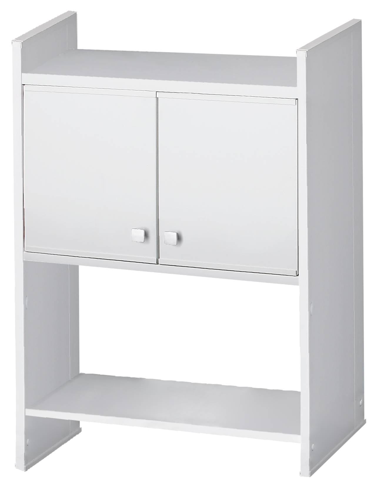 Negrari Pasquale 5017P Scaffale Sopra Lavatrice Bianco Misura 65x26,5 H79 cm Mobile Armadio Con Ripiano e 2 Ante Chiusura Battente Realizzato in PVC Resistente All’Acqua Pomoli Satinati In Kit Di Montaggio Per Lavanderia Interno Esterno Ambienti Umidi