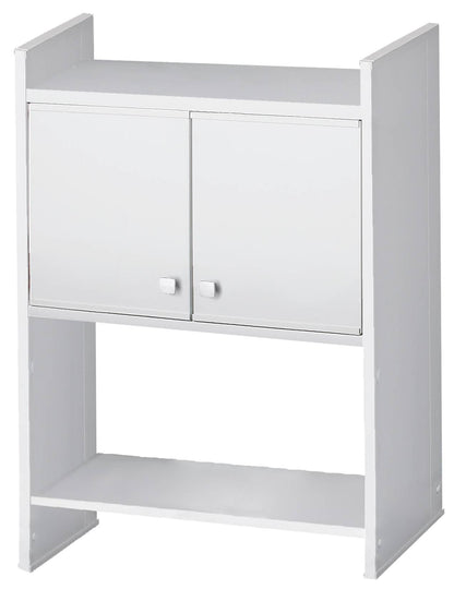 Negrari Pasquale 5017P Scaffale Sopra Lavatrice Bianco Misura 65x26,5 H79 cm Mobile Armadio Con Ripiano e 2 Ante Chiusura Battente Realizzato in PVC Resistente All’Acqua Pomoli Satinati In Kit Di Montaggio Per Lavanderia Interno Esterno Ambienti Umidi
