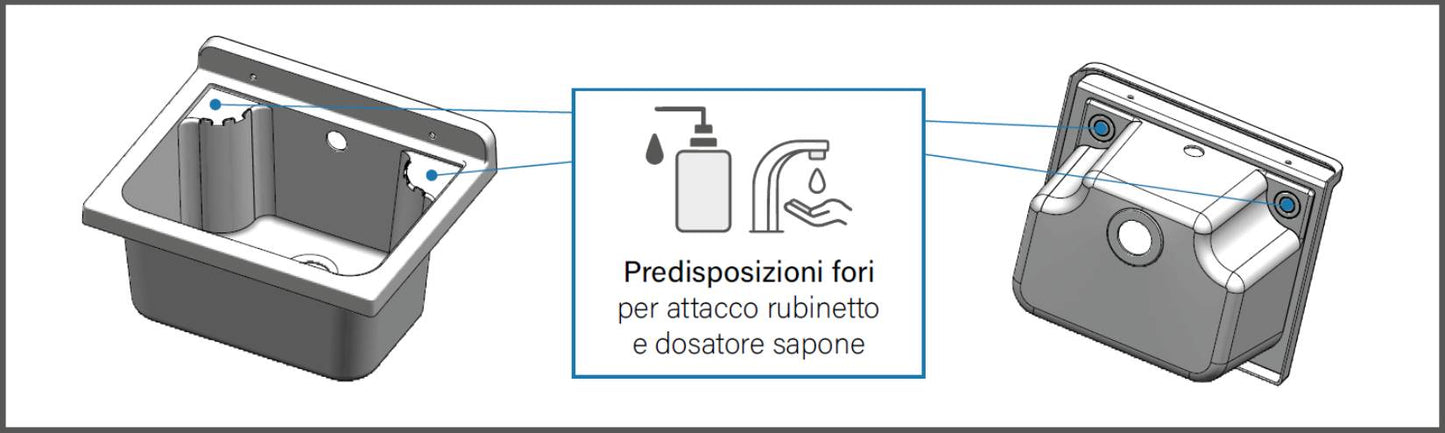 Negrari Pilozzo Mini 2051DN Lavandino Nero 42,5x34 H20 cm Capacità 11,5 Litri Lavabo Piccolo a Muro Vasca in Polipropilene Resistente ad Agenti Atmosferici Acidi Prodotti Chimici Per Interno Esterno Bagno Lavanderia Con Appoggio Ripiani Sifone Piletta