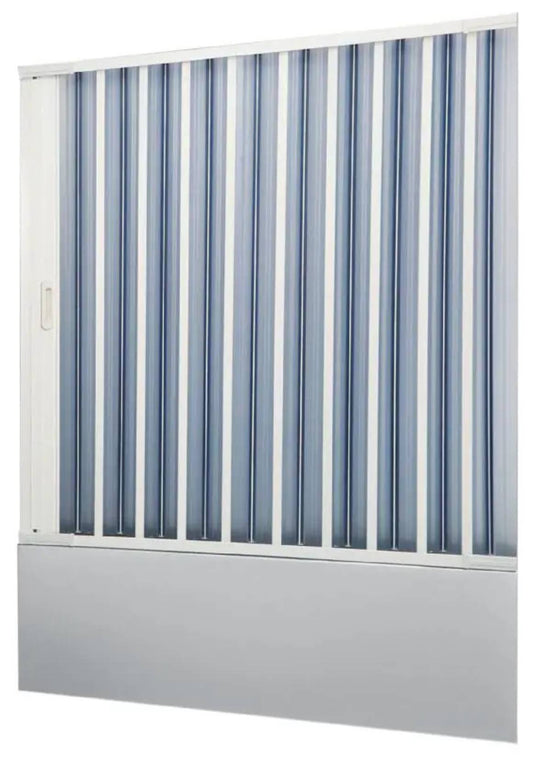 Negrari Styletech Professional SV1S140 Box Doccia Sopra Vasca Estensibile e Riducibile 1 Lato Larghezza da 118 a 142 H140 cm Installazione Porta a Nicchia Bianco Apertura Anta Scorrevole a Soffietto Profili PVC Pannelli Infrangibili Antiingiallenti