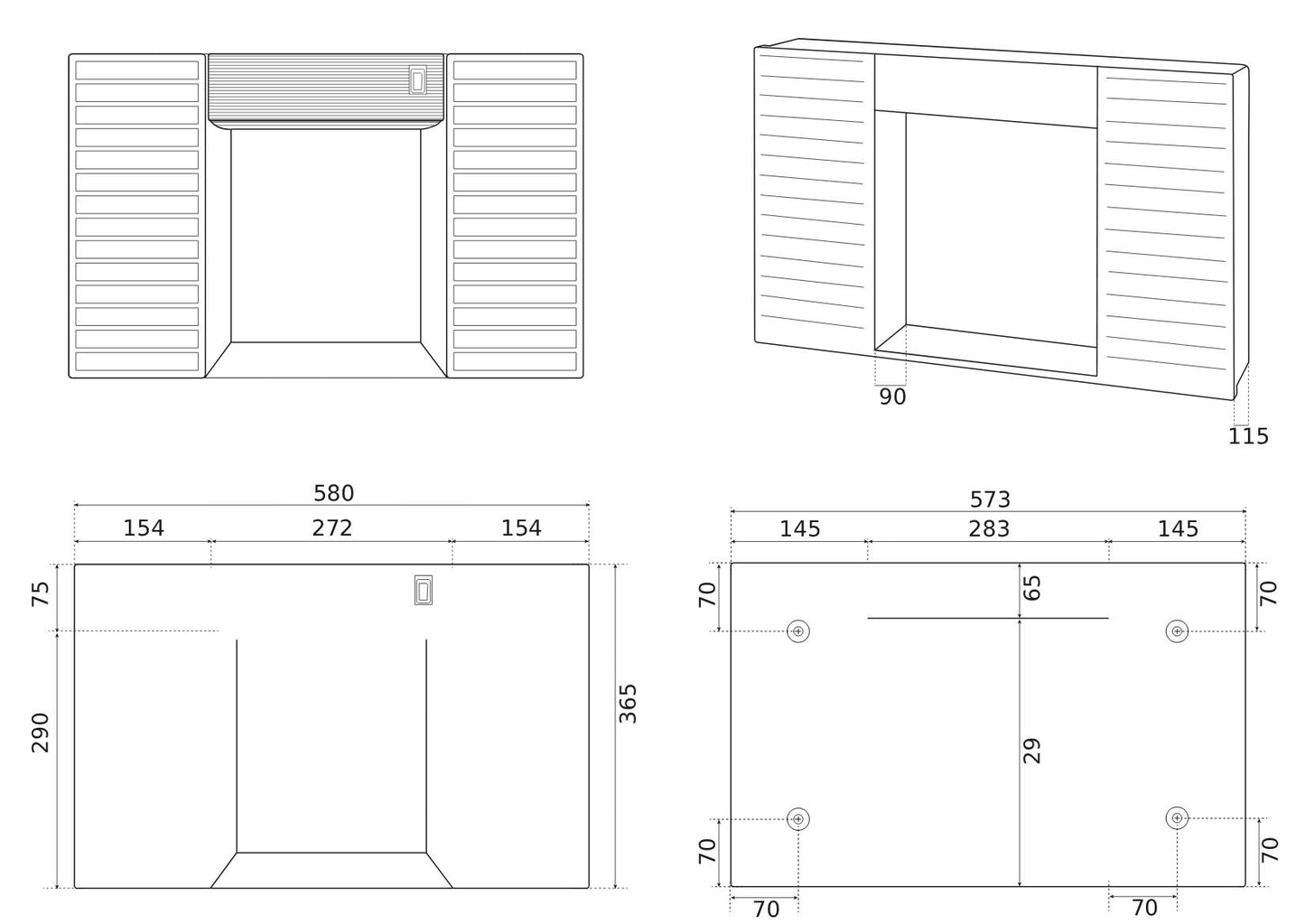 Specchiera Specchio Pensile Negrari Simpaty Mobile Mobiletto Arredo Bagno Lavanderia Contenitore Ante Antine Sospeso PVC Plastica Resina Interno Esterno Bianco Luce Interruttore Accessorio Misura Dimensione 58x37x12 cm L58 P12 H37 CM Economico Eco Mensola