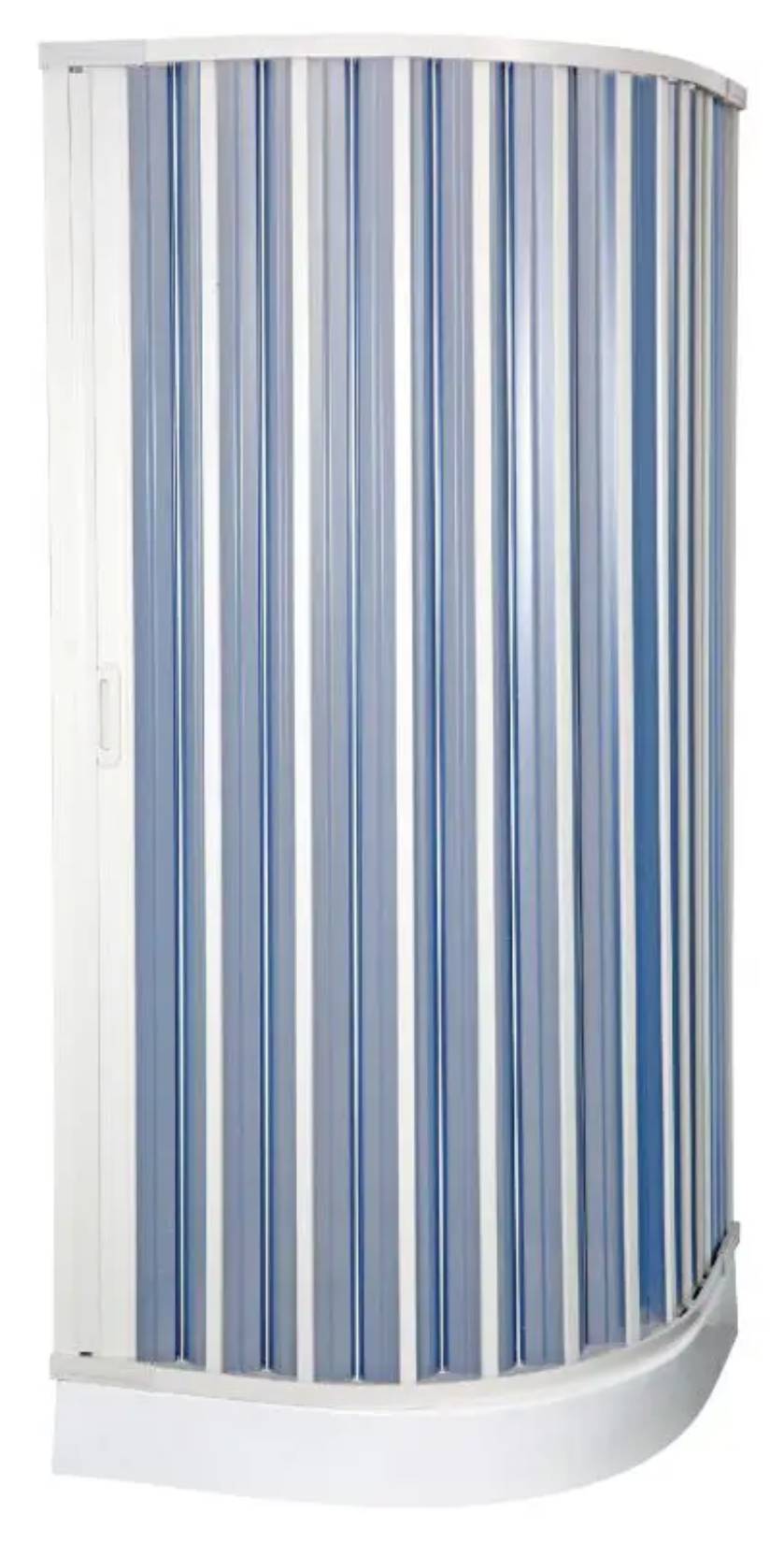 Negrari Styletech Professional S4S80 Box Doccia Riducibile 2 Lati 78x78 H184 cm Installazione Angolare Forma Semicircolare Tonda Curva Simmetrica Bianco Apertura Reversibile Ante Scorrevoli a Soffietto Profili PVC Pannelli Infrangibili Antiingiallenti