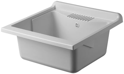 Negrari Vincente 3007RLE Lavatoio Bianco Legno Natural 60x60 H85 cm Mobile Lavanderia Montato Nobilitato Idrofugo Interno Anta Angoli Stondati Apertura Ribalta Vasca Polipropilene Asse Lavaggio Legno Cestone Portabiancheria Estraibile Sifone Piletta Piedi