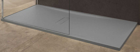 Novellini Custom Piatto Doccia Dimensione 180x90 Altezza Spessore 3,5 cm Colore Grigio Installazione Appoggio Filo Pavimento Sagomabile Superficie Liscia Materiale Metacrilato Compreso Piletta Scarico e Copri Piletta