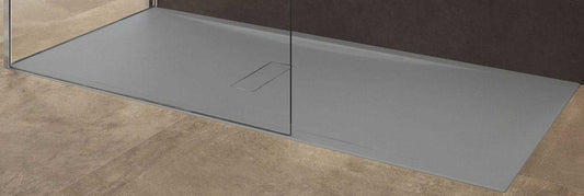 Novellini Custom Piatto Doccia Dimensione 160x70 Altezza Spessore 3,5 cm Colore Grigio Installazione Appoggio Filo Pavimento Sagomabile Superficie Liscia Materiale Metacrilato Compreso Piletta Scarico e Copri Piletta