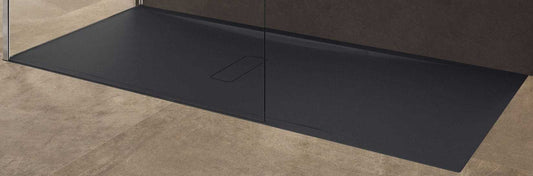 Novellini Custom Piatto Doccia Dimensione 160x80 Altezza Spessore 3,5 cm Colore Nero Installazione Appoggio Filo Pavimento Sagomabile Superficie Liscia Materiale Metacrilato Compreso Piletta Scarico e Copri Piletta