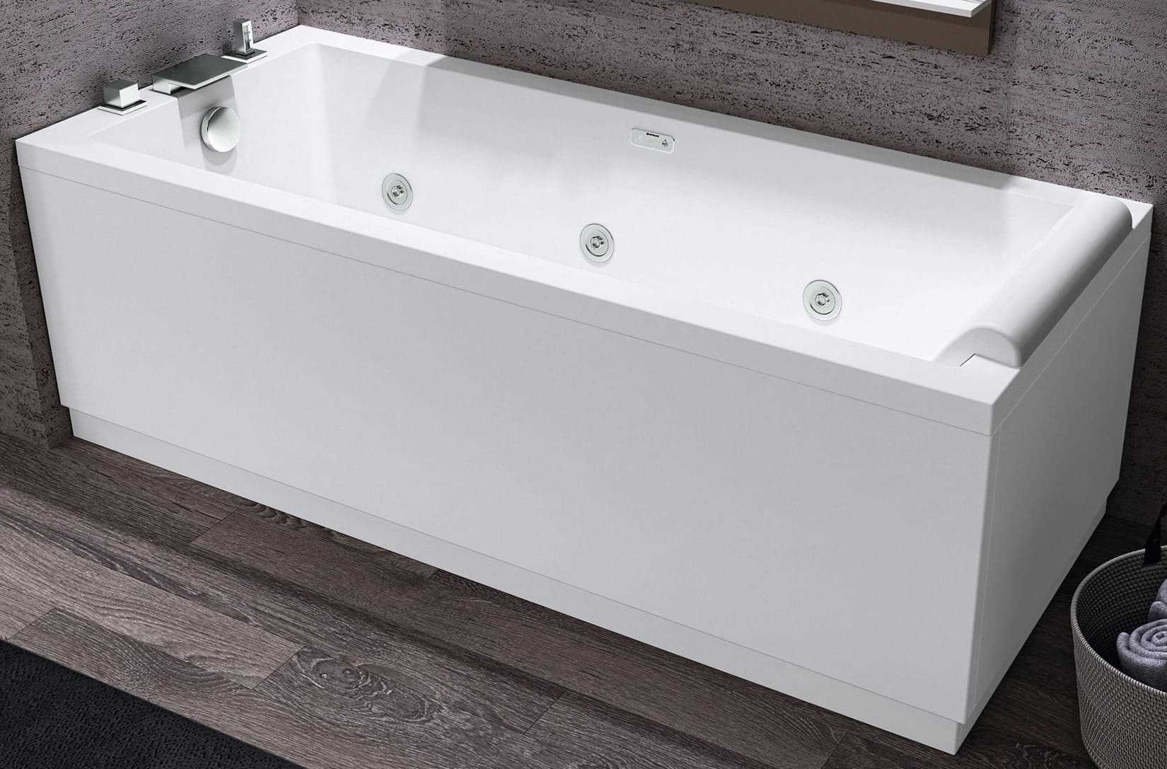 Novellini Calos 2.0 Vasca da Bagno Versione Hydro Idro Whirlpool 6 Getti Misura 160x70 Altezza 58 cm Installazione Reversibile Forma Rettangolare 1 Pannello Frontale 1 Laterale Materiale Acrilico Colore Bianco Lucido Colonna Rubinetto Poggiatesta Display