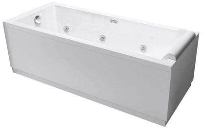 Novellini Calos 2.0 Vasca da Bagno Versione Hydro Disinfezione Idromassaggio Whirlpool 6 Getti Misura 170x80 cm Installazione Reversibile Forma Rettangolare 1 Pannello Frontale 2 Laterali Materiale Acrilico Colore Bianco Lucido Colonna Poggiatesta Display