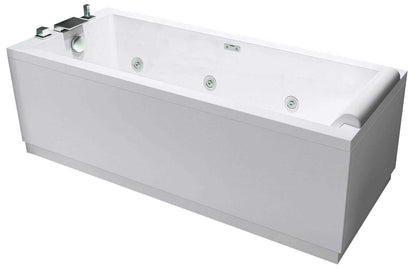 Novellini Calos 2.0 Vasca da Bagno Versione Hydro Disinfezione Idro Whirlpool 6 Jets Misura 170x80 cm Installazione Reversibile Forma Rettangolare 1 Pannello Frontale 2 Laterali Materiale Acrilico Colore Bianco Lucido Colonna Rubinetto Poggiatesta Display