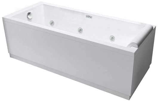Novellini Calos 2.0 Vasca Bagno Versione Hydro Plus Idro Whirlpool 6 Jet Disinfezione Airpool 12 Getti Misura 180x80 cm Installazione Reversibile Forma Rettangolare 3 Pannelli Materiale Acrilico Colore Bianco Lucido Colonna Erogatore Poggiatesta Display