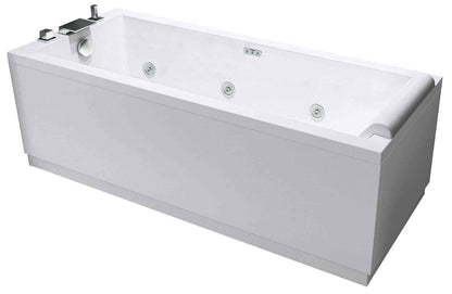 Novellini Calos 2.0 Vasca Bagno Versione Hydro Plus Idro Whirlpool 6 Jet Disinfezione Airpool 12 Getti Misura 170x80 cm Installazione Reversibile Forma Rettangolare 3 Pannelli Materiale Acrilico Colore Bianco Lucido Colonna Rubinetto Poggiatesta Display