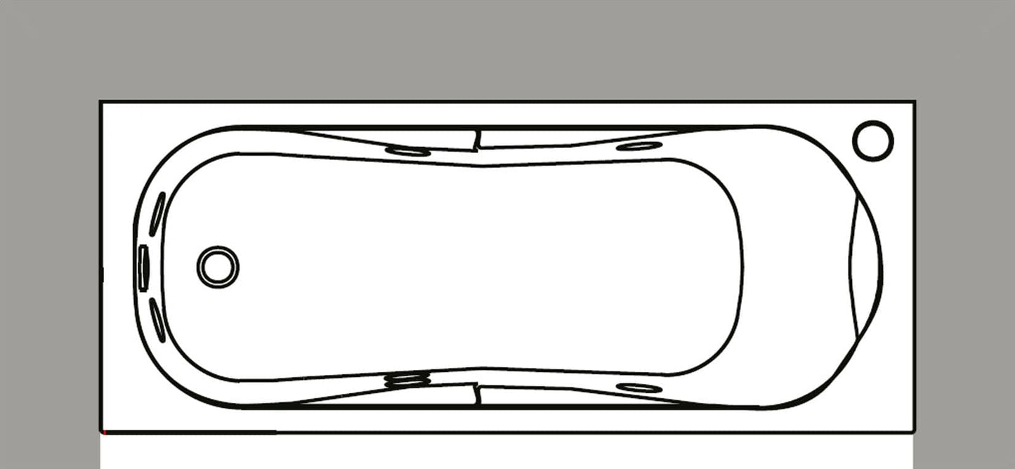 Novellini Calypso Vasca da Bagno Versione Hydro Con Disinfezione Misura 150x70 H55 cm Idro Whirlpool 6 Getti Installazione Destra Forma Esterna Rettangolare Interna ad Otto 1 Pannello Materiale Acrilico Colore Bianco Lucido Colonna Poggiatesta