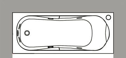 Novellini Calypso Vasca da Bagno Versione Hydro Con Disinfezione Misura 160x70 H55 cm Idro Whirlpool 6 Getti Installazione Destra Forma Esterna Rettangolare Interna ad Otto 1 Pannello Materiale Acrilico Colore Bianco Lucido Colonna Rubinetto Cuscino