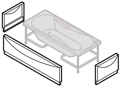 Novellini Calypso Vasca da Bagno Versione Hydro Con Disinfezione Misura 170x75 H55 cm Idro Whirlpool 6 Getti Installazione Destra Forma Esterna Rettangolare Interna ad Otto 3 Pannelli Materiale Acrilico Colore Bianco Lucido Colonna Rubinetto Cuscino