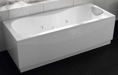Novellini Calypso Vasca da Bagno Versione Hydro Misura 150x70 H55 cm Idro Whirlpool 6 Getti Installazione Destra Forma Esterna Rettangolare Interna ad Otto 1 Pannello Frontale 2 Laterali Materiale Acrilico Colore Bianco Lucido Colonna Poggiatesta
