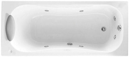 Novellini Calypso Vasca da Bagno Versione Hydro Con Disinfezione Misura 170x70 H55 cm Idro Whirlpool 6 Getti Installazione Sinistra Forma Esterna Rettangolare Interna ad Otto Senza Pannelli Materiale Acrilico Colore Bianco Lucido Colonna Poggiatesta