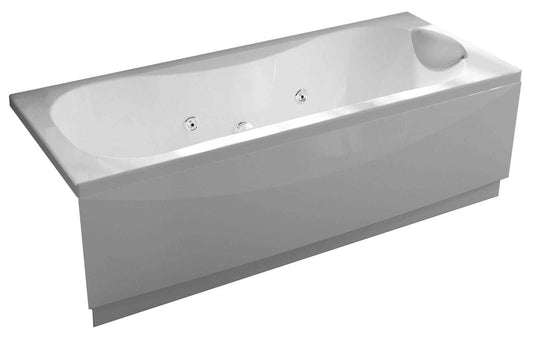 Novellini Calypso Vasca da Bagno Versione Hydro Con Disinfezione Misura 170x70 H55 cm Idro Whirlpool 6 Getti Installazione Destra Forma Esterna Rettangolare Interna ad Otto 1 Pannello Materiale Acrilico Colore Bianco Lucido Colonna Poggiatesta