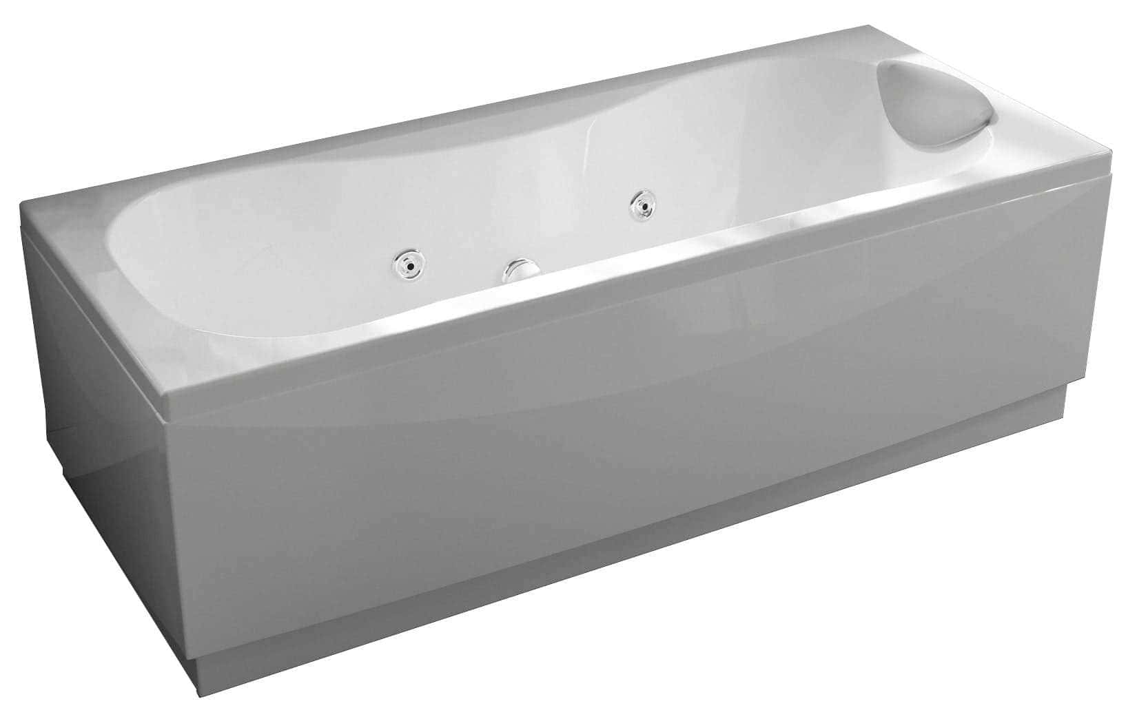 Novellini Calypso Vasca da Bagno Versione Hydro Con Disinfezione Misura 160x70 H55 cm Idro Whirlpool 6 Getti Installazione Destra Forma Esterna Rettangolare Interna ad Otto 2 Pannelli Materiale Acrilico Colore Bianco Lucido Colonna Poggiatesta