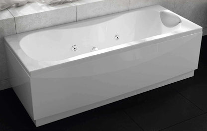 Novellini Calypso Vasca da Bagno Versione Hydro Con Disinfezione Misura 170x80 H55 cm Idro Whirlpool 6 Getti Installazione Destra Forma Esterna Rettangolare Interna ad Otto 3 Pannelli Materiale Acrilico Colore Bianco Lucido Colonna Poggiatesta