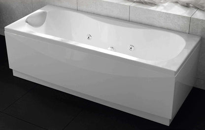 Novellini Calypso Vasca da Bagno Versione Hydro Con Disinfezione Misura 170x70 H55 cm Idro Whirlpool 6 Getti Installazione Sinistra Forma Esterna Rettangolare Interna ad Otto 3 Pannelli Materiale Acrilico Colore Bianco Lucido Colonna Poggiatesta