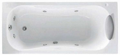 Novellini Calypso Vasca da Bagno Versione Hydro Con Disinfezione Misura 170x80 H55 cm Idro Whirlpool 6 Getti Installazione Destra Forma Esterna Rettangolare Interna ad Otto Senza Pannelli Materiale Acrilico Colore Bianco Lucido Colonna Poggiatesta