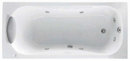 Novellini Calypso Vasca da Bagno Versione Hydro Con Disinfezione Misura 170x75 H55 cm Idro Whirlpool 6 Getti Installazione Sinistra Forma Esterna Rettangolare Interna ad Otto 3 Pannelli Materiale Acrilico Colore Bianco Lucido Colonna Poggiatesta