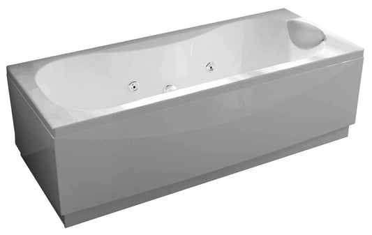 Novellini Calypso Vasca Bagno Versione Hydro Plus Misura 170x75 H55 cm Idromassaggio Whirlpool 6 Getti Disinfezione Airpool 12 Jets Installazione Destra Forma Esterna Rettangolare Interna ad Otto 2 Pannelli Colore Bianco Lucido Erogatore Poggiatesta