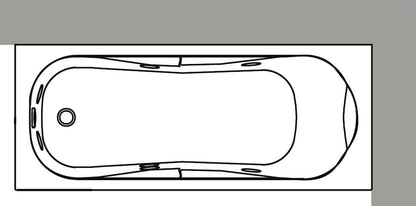 Novellini Calypso Vasca da Bagno Versione Hydro Misura 150x70 H55 cm Idro Whirlpool 6 Getti Installazione Destra Forma Esterna Rettangolare Interna ad Otto 1 Pannello Frontale 1 Laterale Materiale Acrilico Colore Bianco Lucido Colonna Rubinetto Cuscino