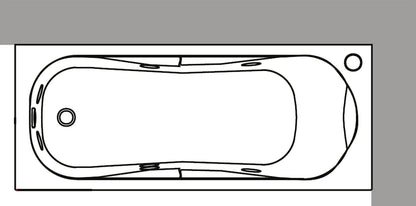 Novellini Calypso Vasca da Bagno Versione Hydro Con Disinfezione Misura 180x80 H55 cm Idro Whirlpool 6 Getti Installazione Destra Forma Esterna Rettangolare Interna ad Otto 2 Pannelli Materiale Acrilico Colore Bianco Lucido Colonna Poggiatesta